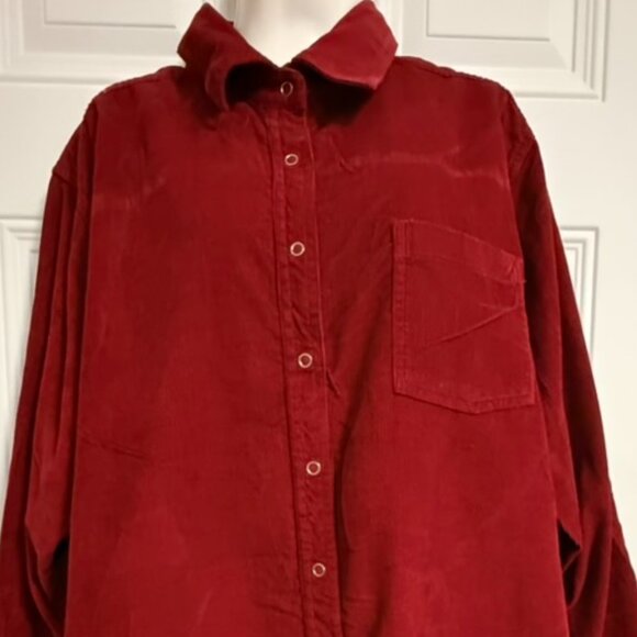 Faded Glory Women's Long Sleeve Corduroy Blouse SZ 22W 24W Gorpcore Goblincore - Picture 1 of 8